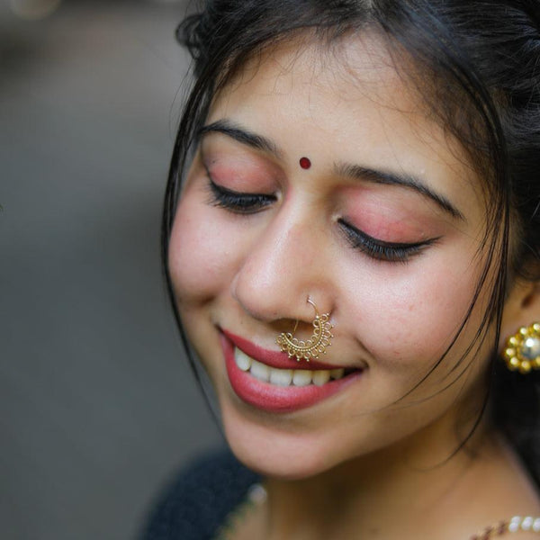 Filigree Nath (Left, Pierced) | 92.5 Silver | 22K Gold Plated