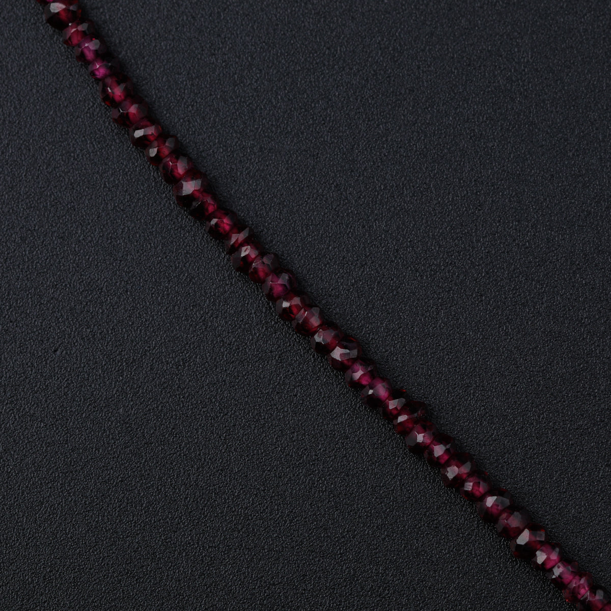 Garnet Silver Necklace (Textured)