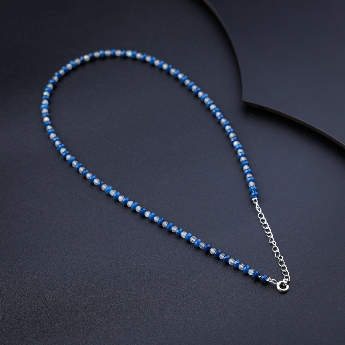 Blue Sapphires and Labradorite Silver Necklace