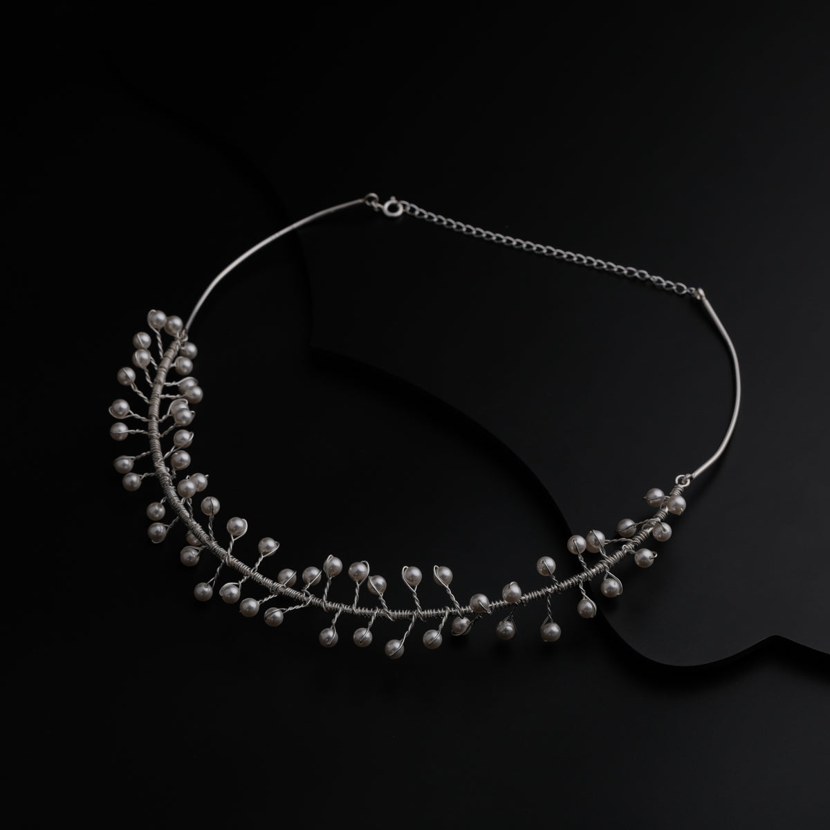 Silver Swarovski Pearls Tiara
