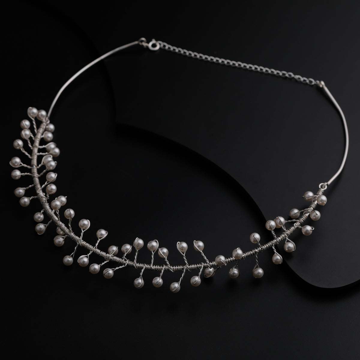 Silver Swarovski Pearls Tiara