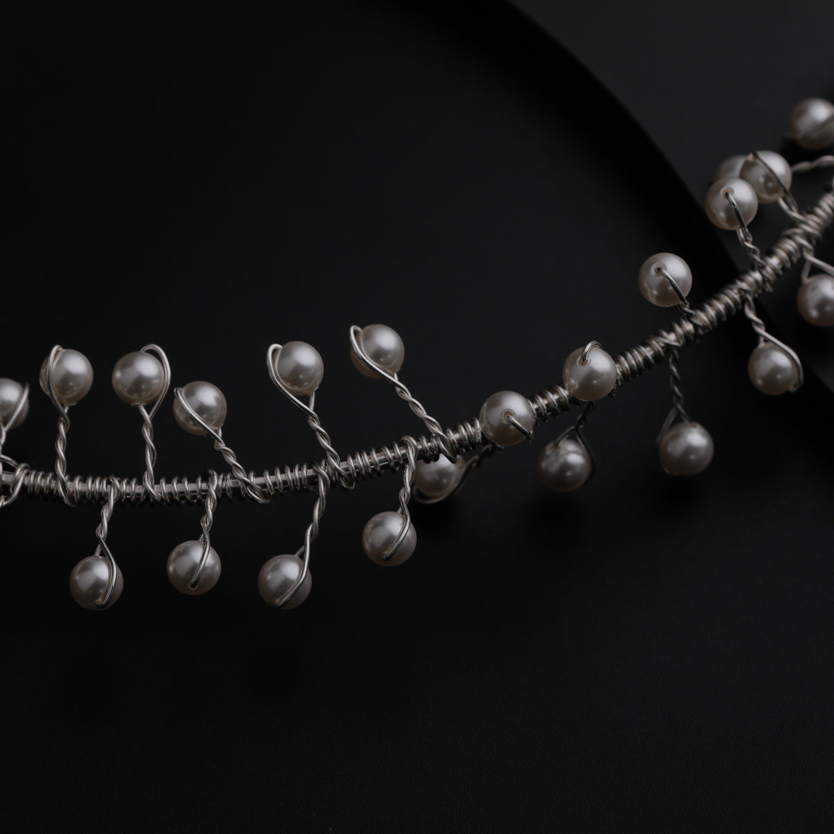 Silver Swarovski Pearls Tiara