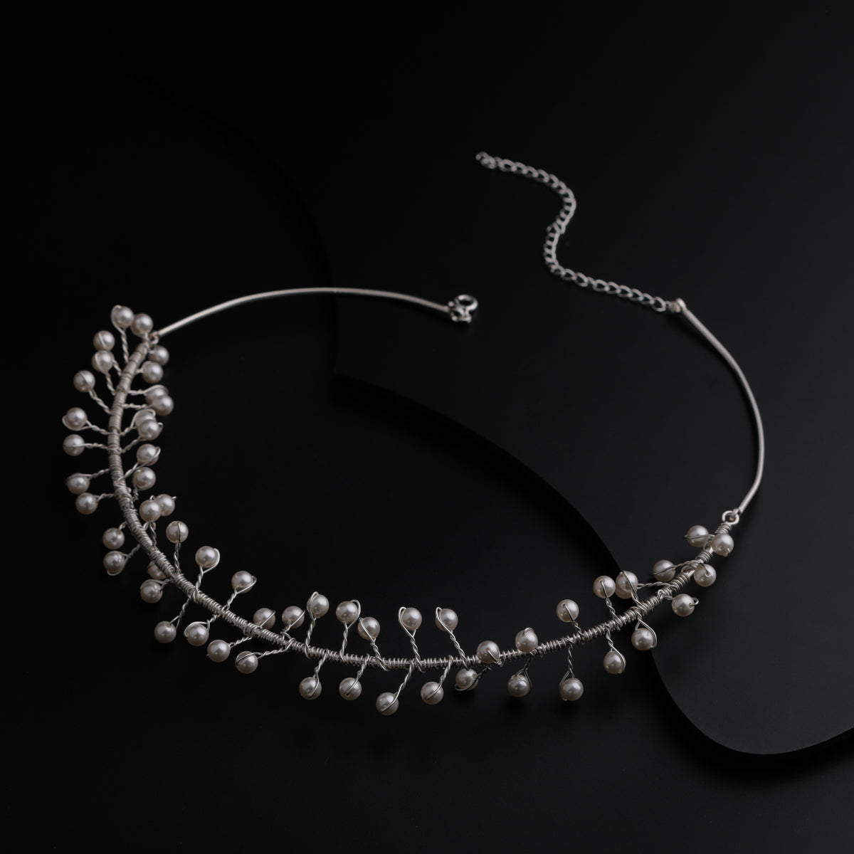 Silver Swarovski Pearls Tiara