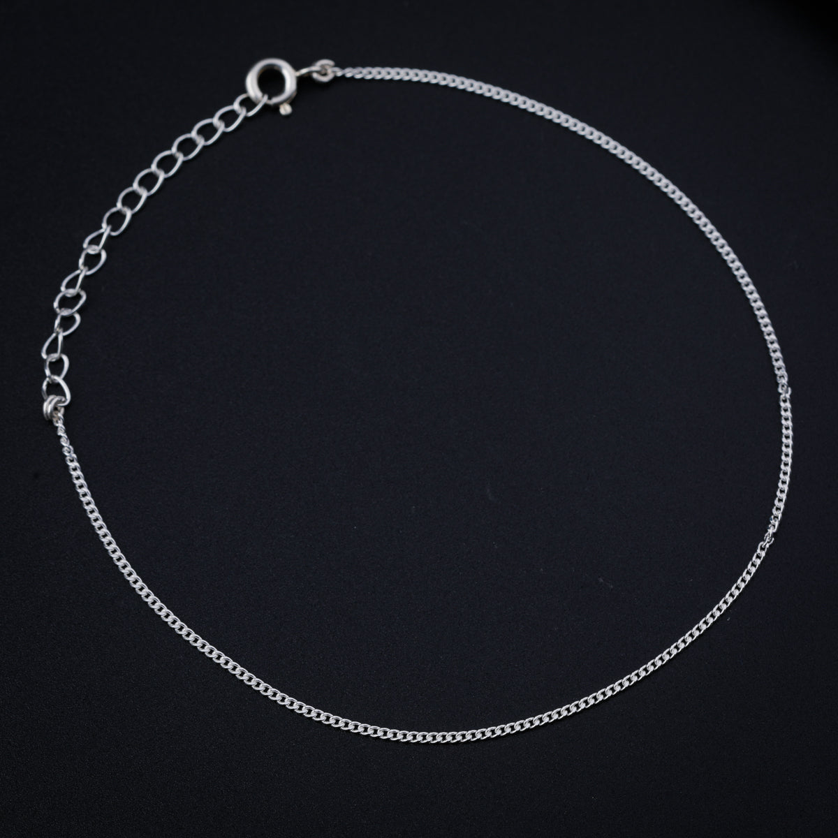 Handcrafted plain silver anklet polished finish