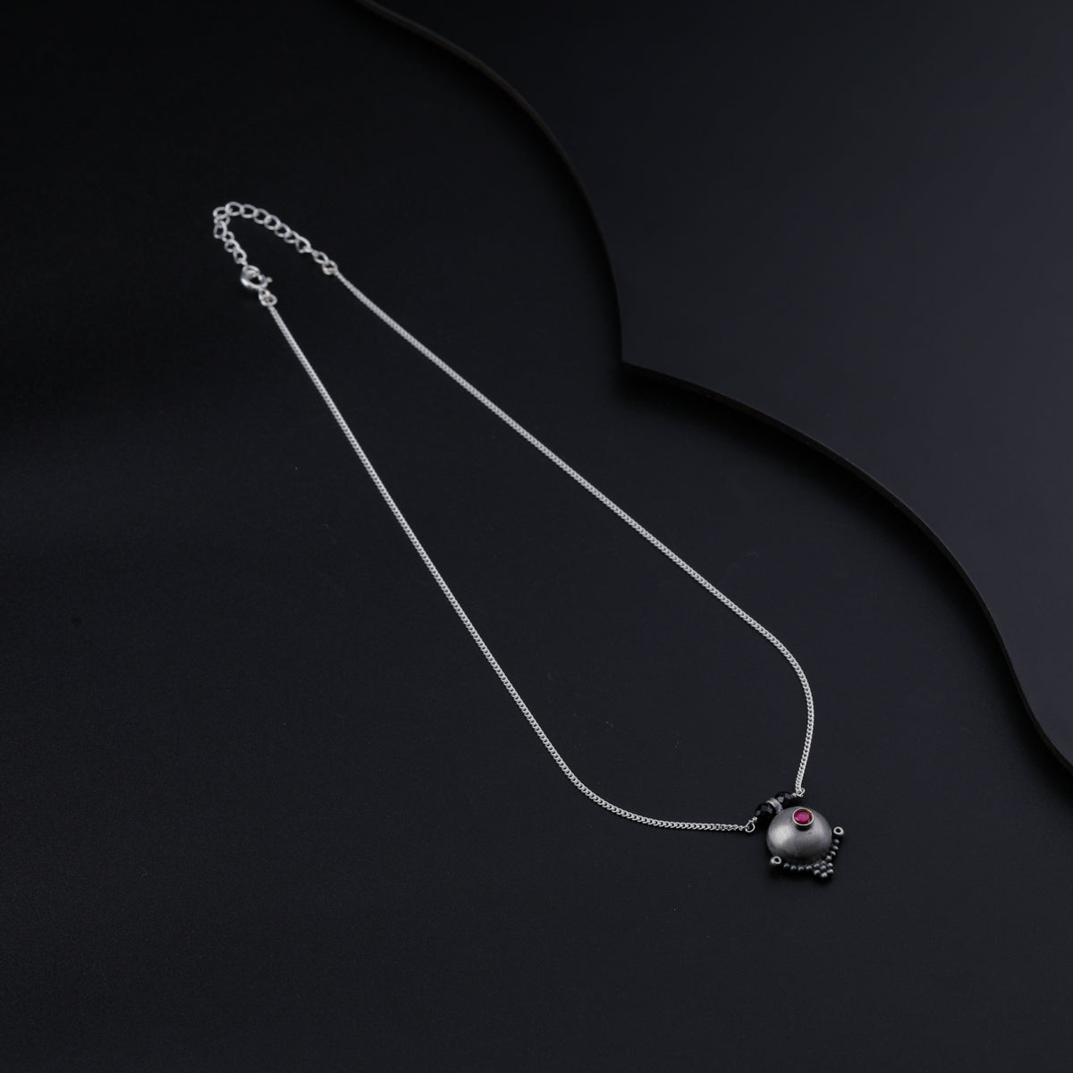 Silver Chain Tribal Motif Mangalsutra