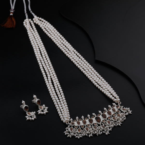 Tanmani Set with Smokey Quartz and Pearls ( Made To Order )