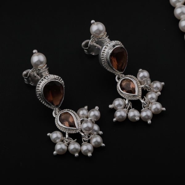 Tanmani Set with Smokey Quartz and Pearls ( Made To Order )