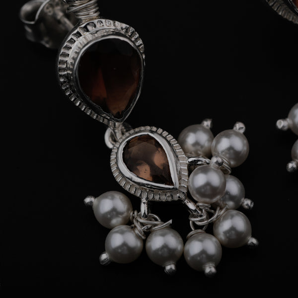 Tanmani Set with Smokey Quartz and Pearls ( Made To Order )