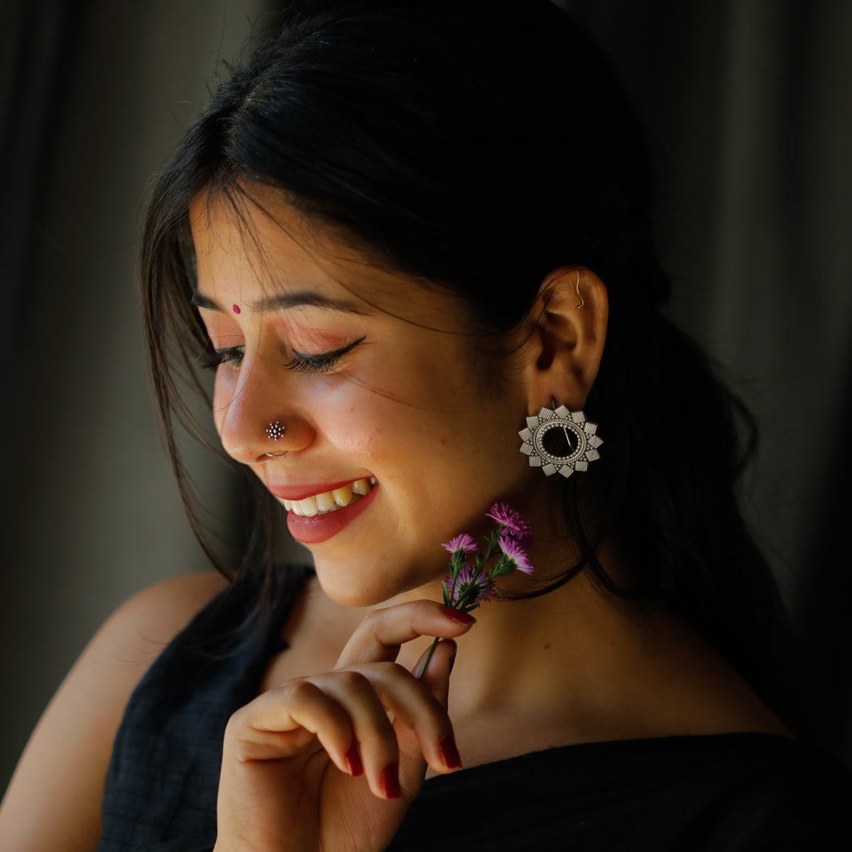 Round Texture Earrings