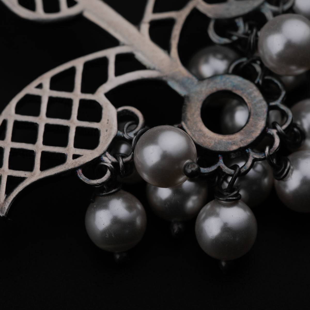 Silver Leaf Filigree Oxidized Necklace