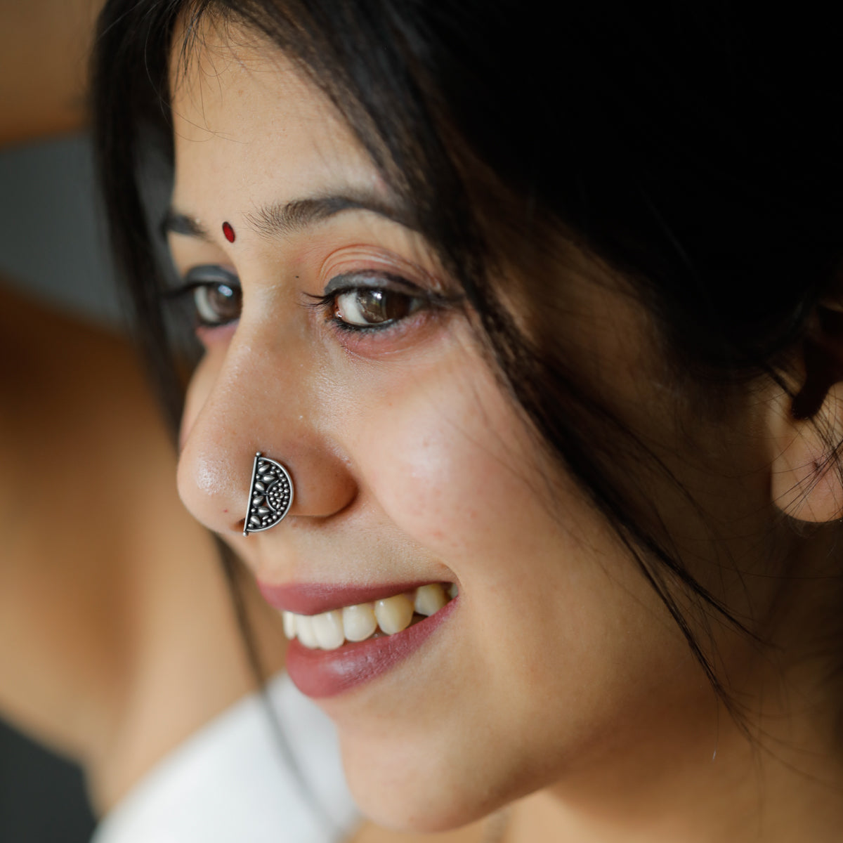 Silver Chandrakor Nath (Left, Clip on)