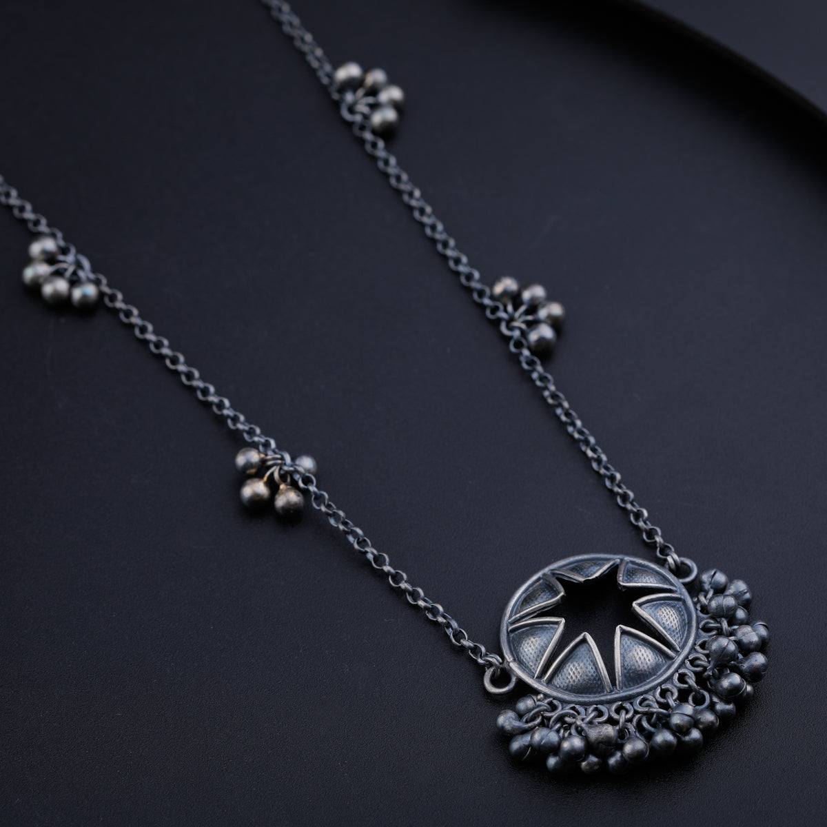 Chakra Ghungroo Oxidized Necklace