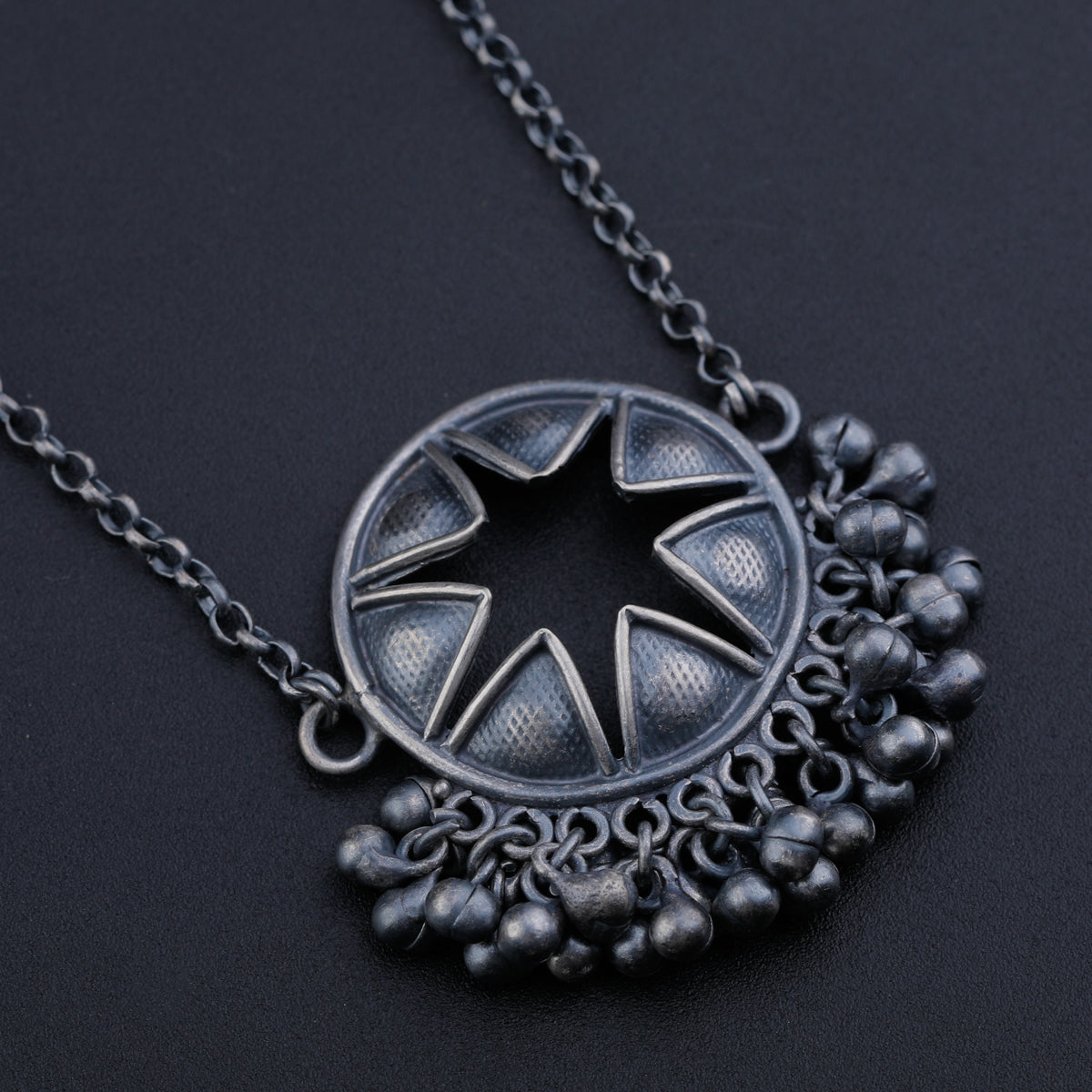 Chakra Ghungroo Oxidized Necklace