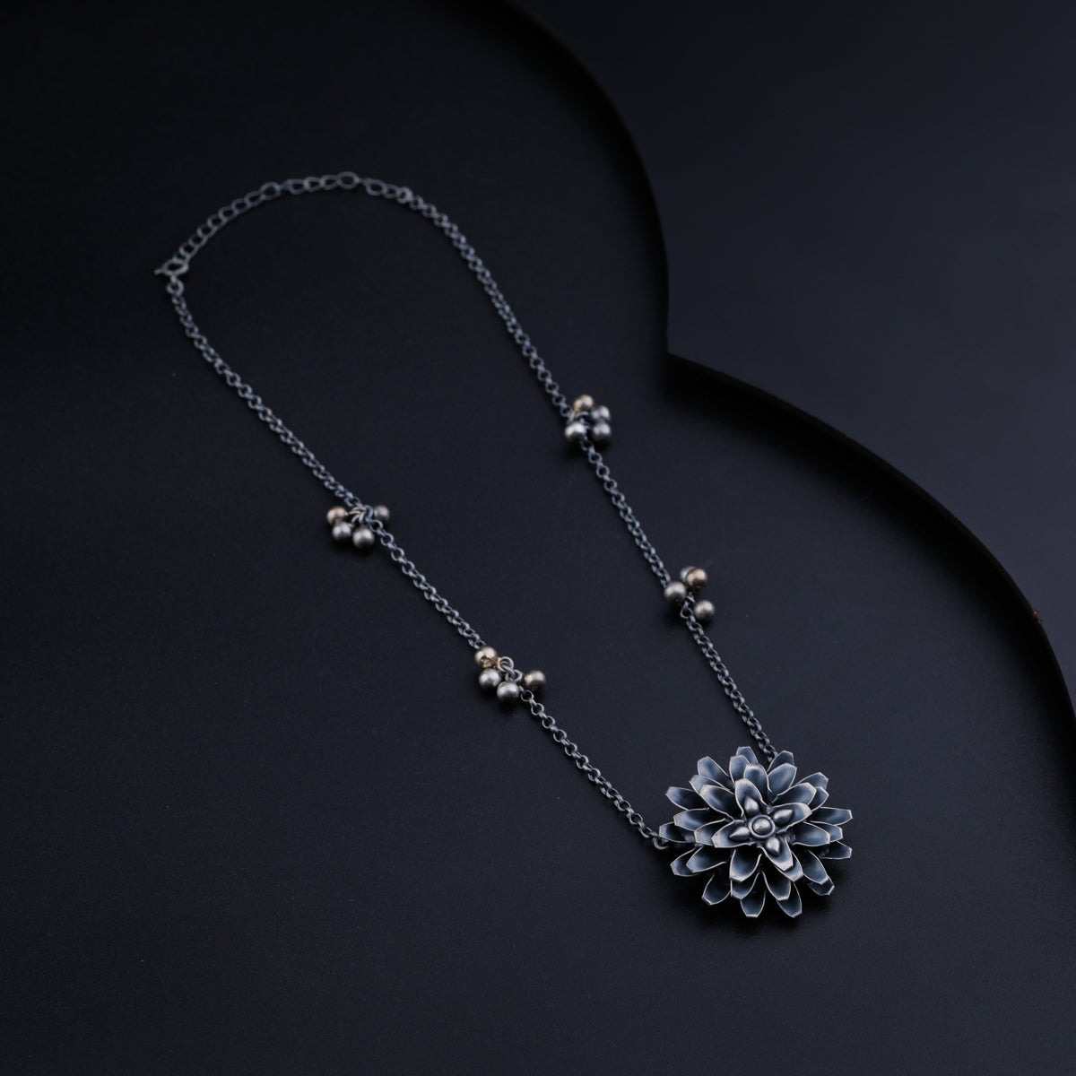 Genda Ghungroo Oxidized Necklace