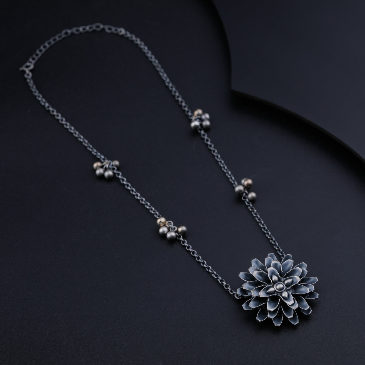 Genda Ghungroo Oxidized Necklace