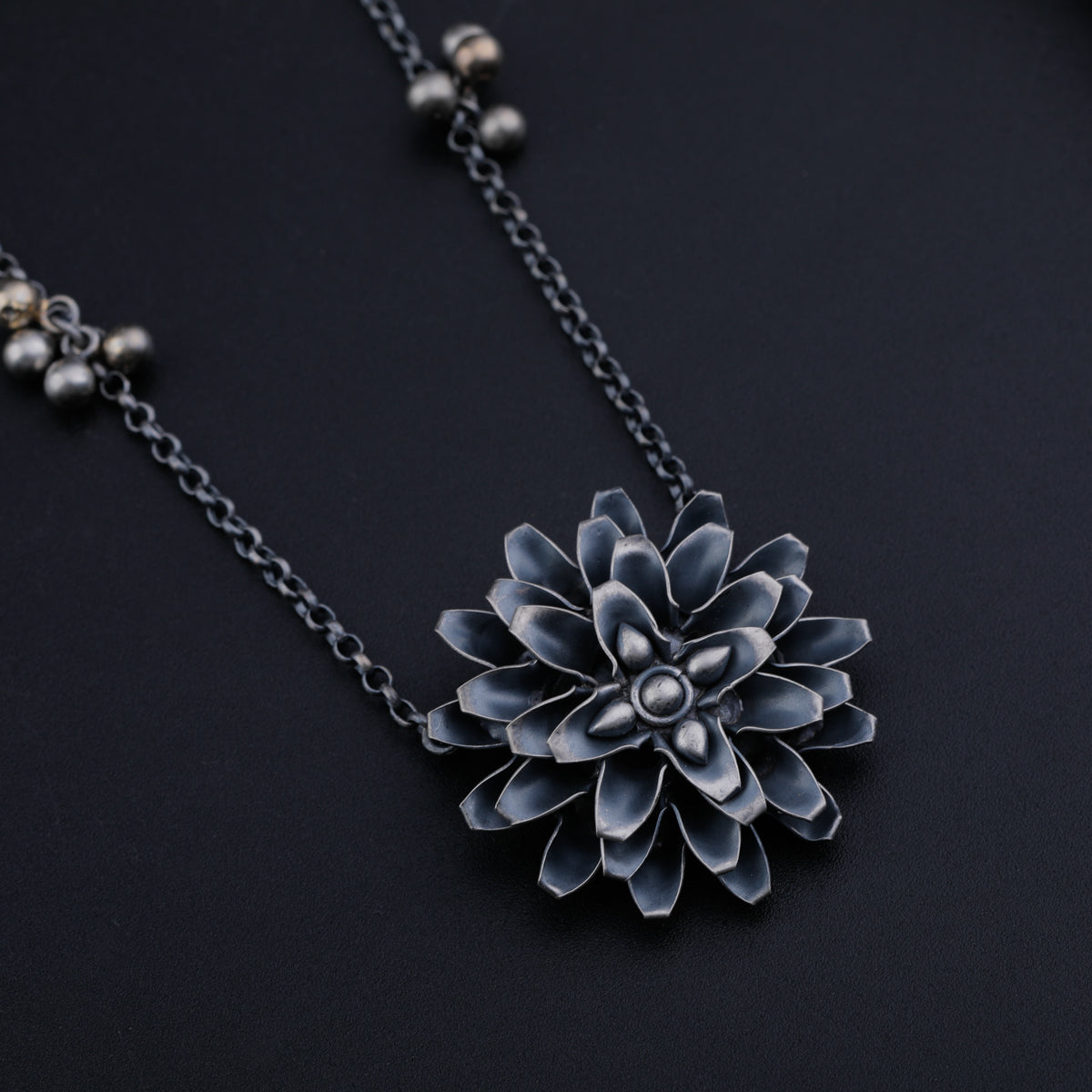 Genda Ghungroo Oxidized Necklace
