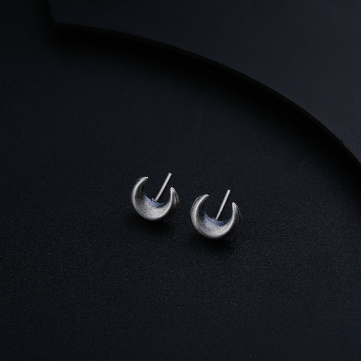 Silver Oxidized Chandrakor Earring