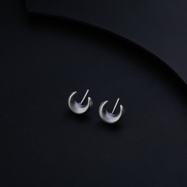 Silver Oxidized Chandrakor Earring