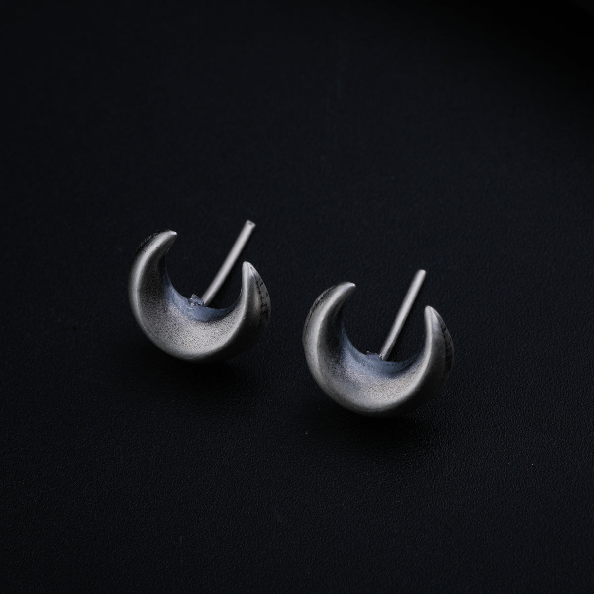 Silver Oxidized Chandrakor Earring