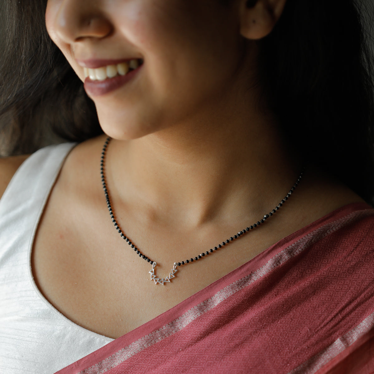 Silver Triangle Nath Mangalsutra