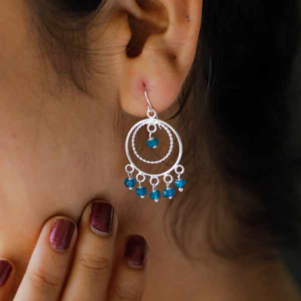 Blue Apetite Chandbali | 92.5 silver earrings | size : small