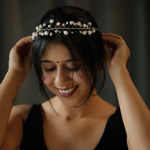 Silver Pearl Tiara