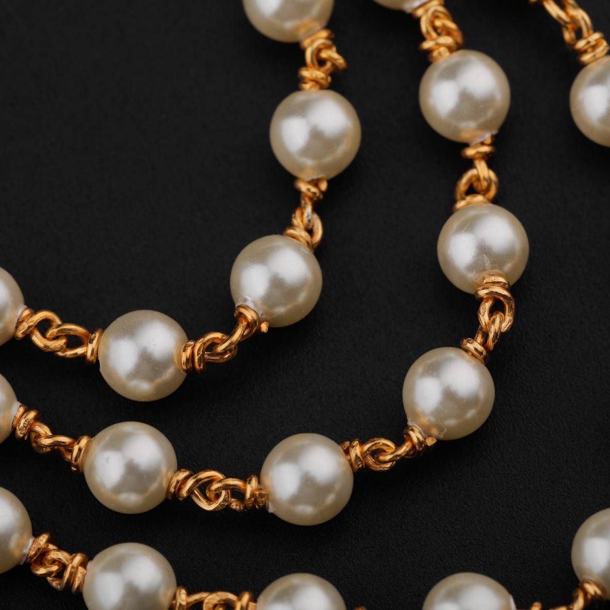 Three Layers Pearl Chain |  92.5 Silver | 22K Gold Plated