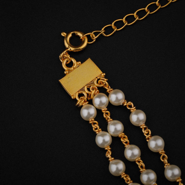 Three Layers Pearl Chain | 92.5 Silver | 22K Gold Plated