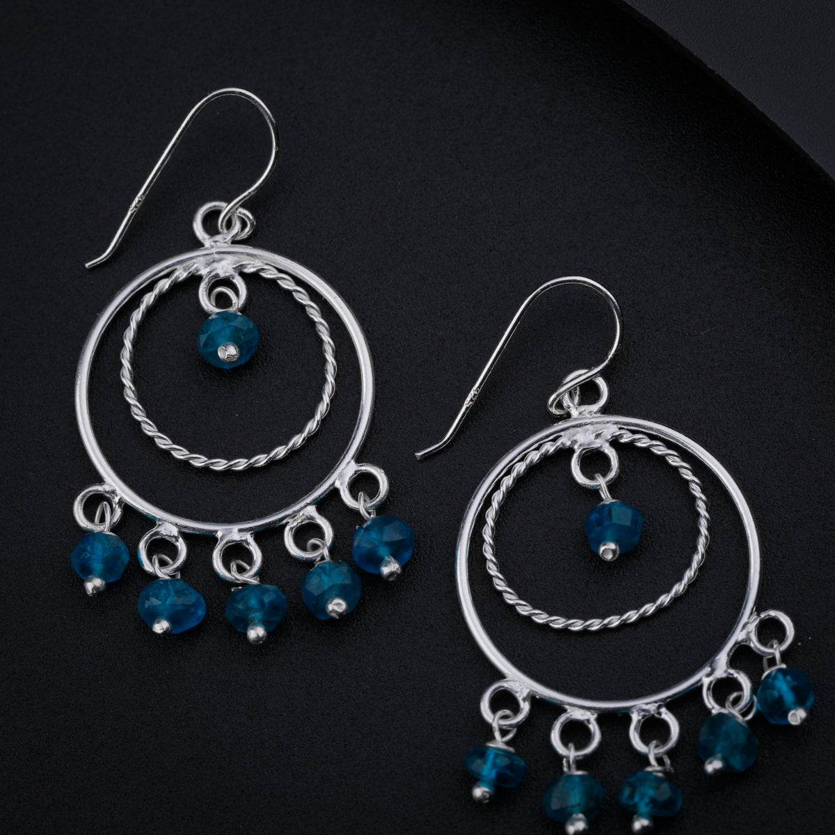 Blue Apetite Chandbali | 92.5 silver earrings | size : small