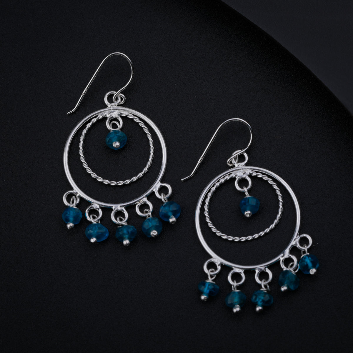 Blue Apetite Chandbali | 92.5 silver earrings | size : small
