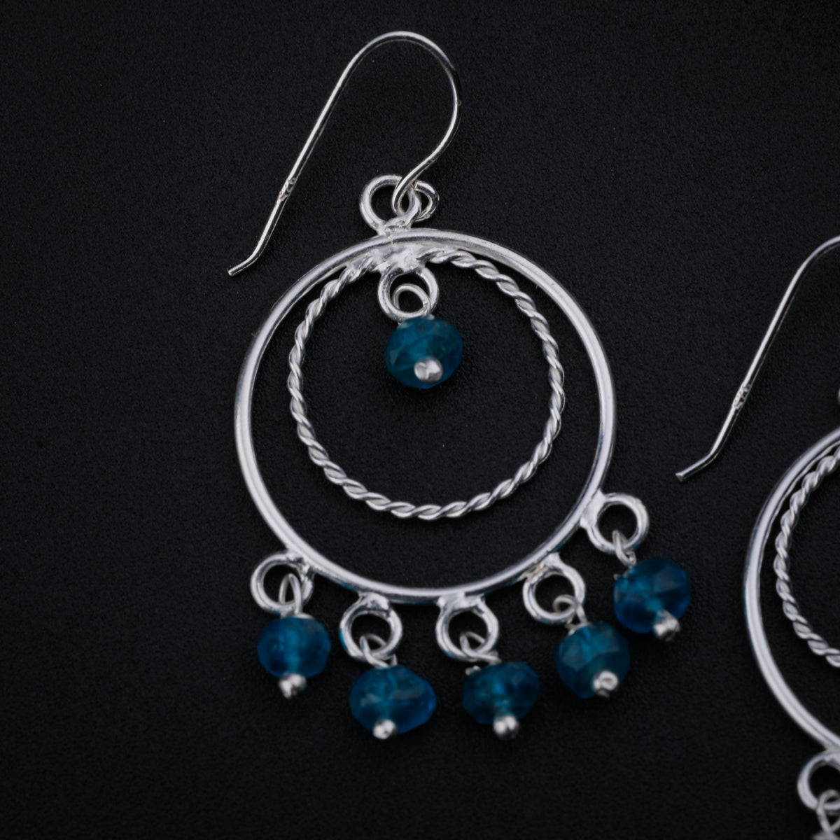 Blue Apetite Chandbali | 92.5 silver earrings | size : small