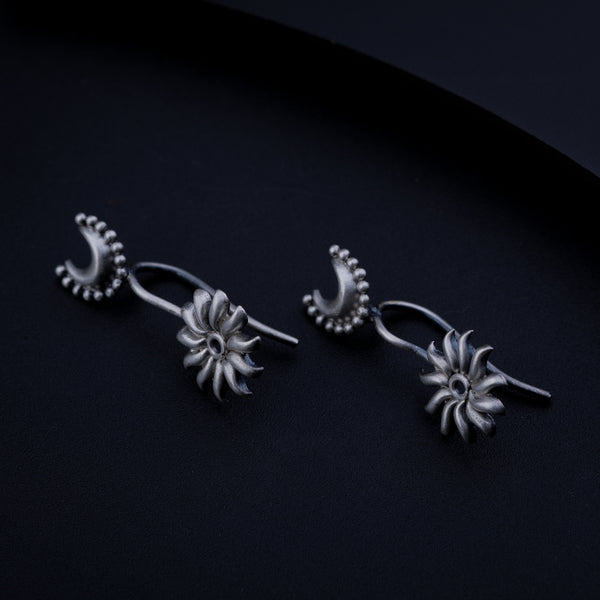 Silver Chandrakor and Sun Bugadi clip-on earrings for traditional wear