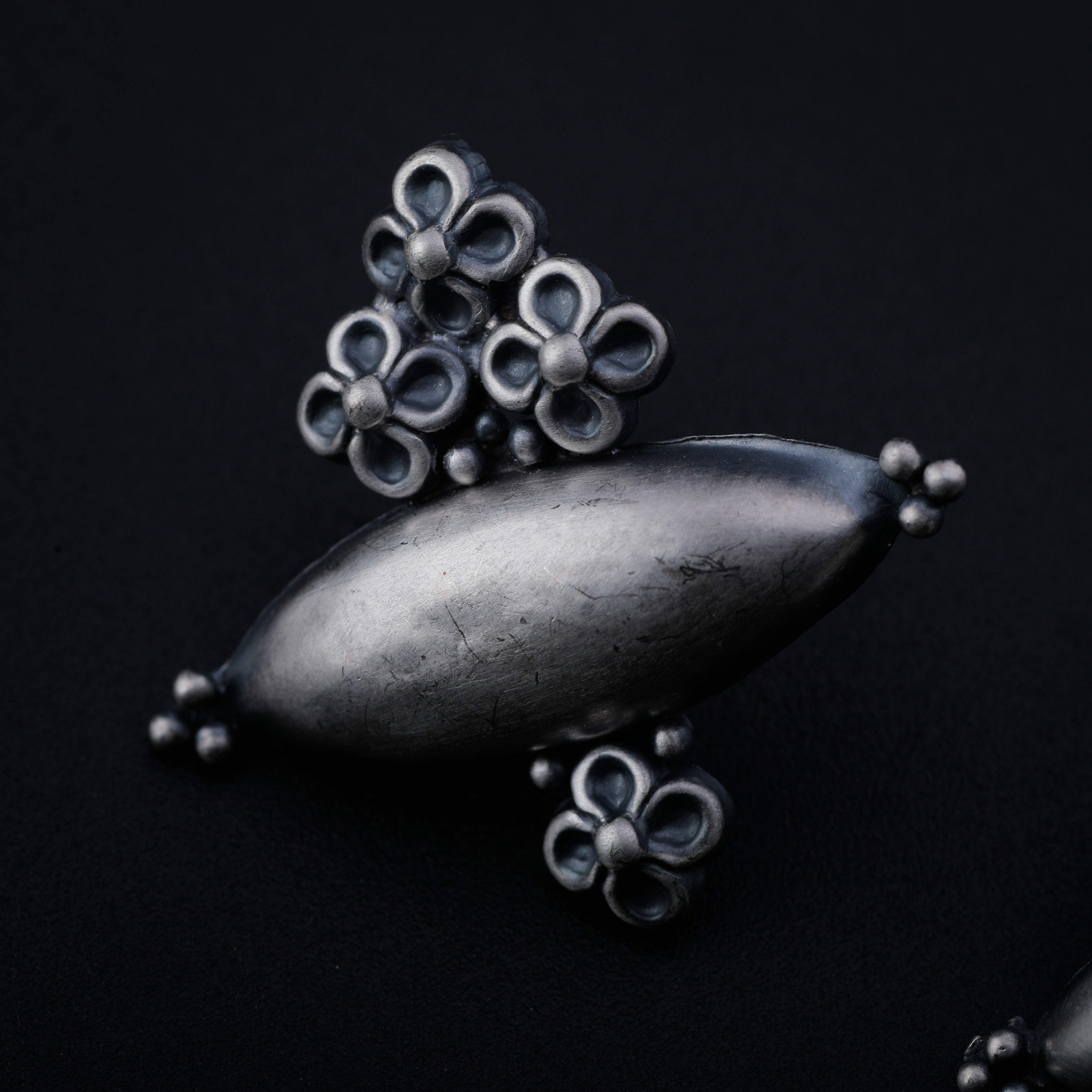 Silver Tribal Motif Earring