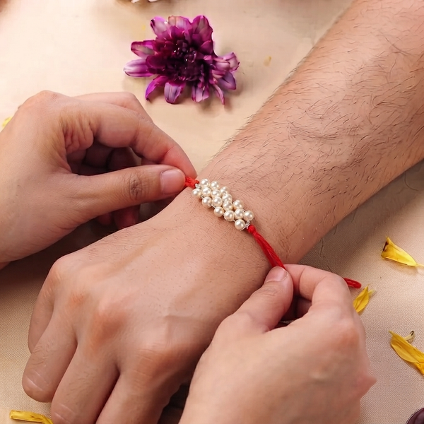 Pearl Cluster Rakhi (Project Handmade)