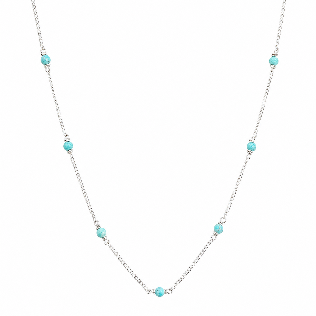 Silver Blue Jade Chain