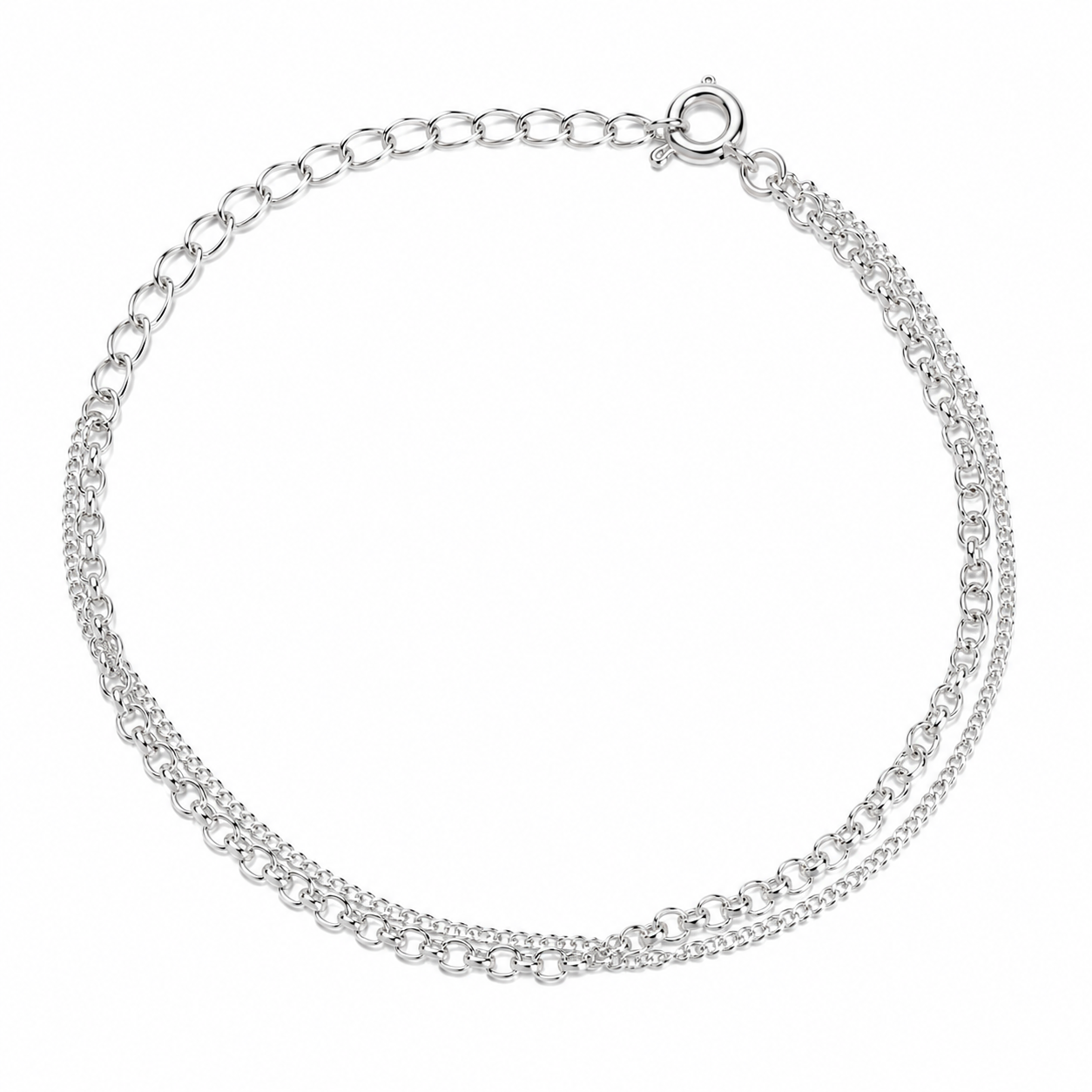 Silver Chain Double Layer Bracelet