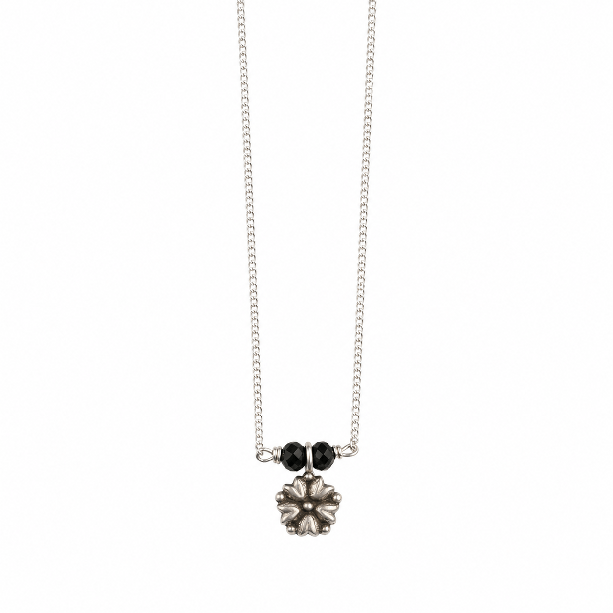 Silver Mangalsutra with black beads
