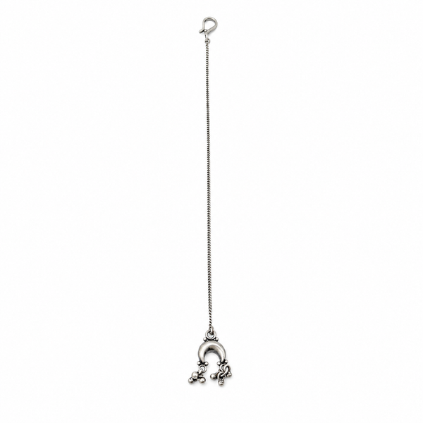 Silver Chandrakor Ghungroo Motif Maang Tika