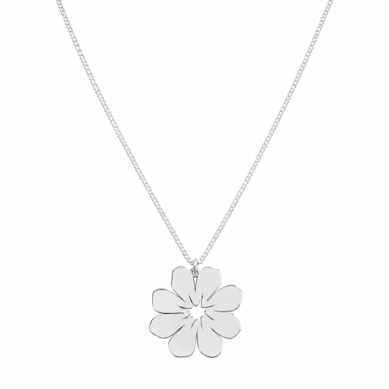 Silver Cosmos Flower Necklace