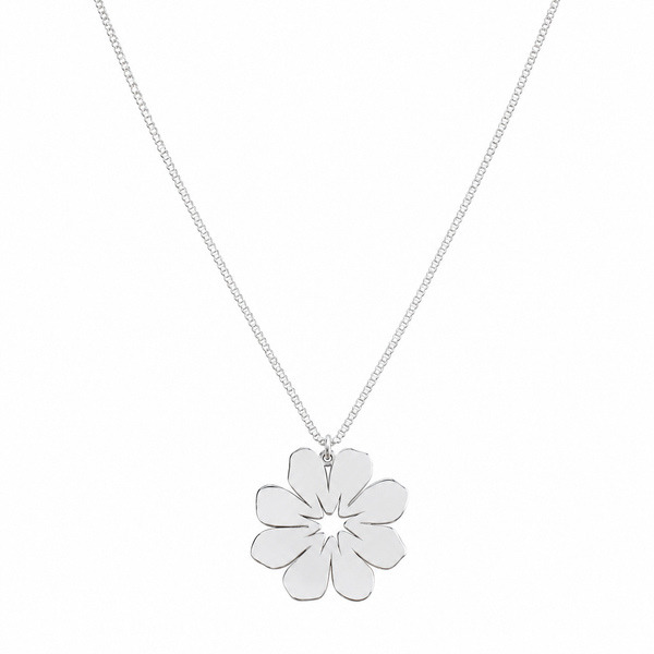 Silver Cosmos Flower Necklace
