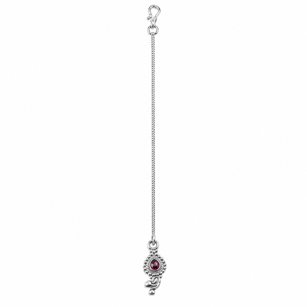 Silver Drop Shape with Ghungroo Motif Maang Tika