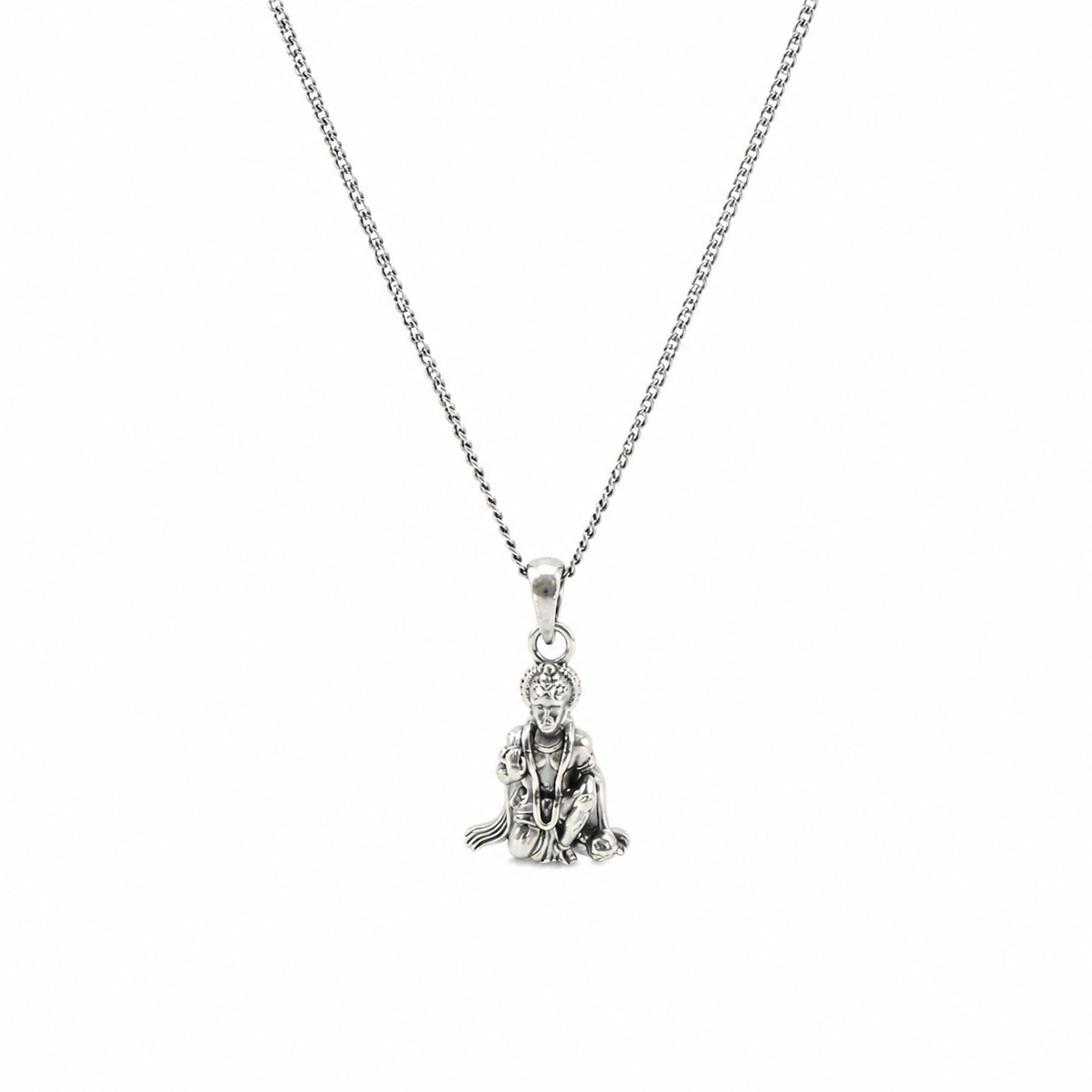 Silver Hanuman Pendant Necklace