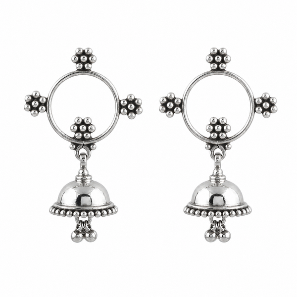 Silver Kudi Hoop Jhumki - Small size