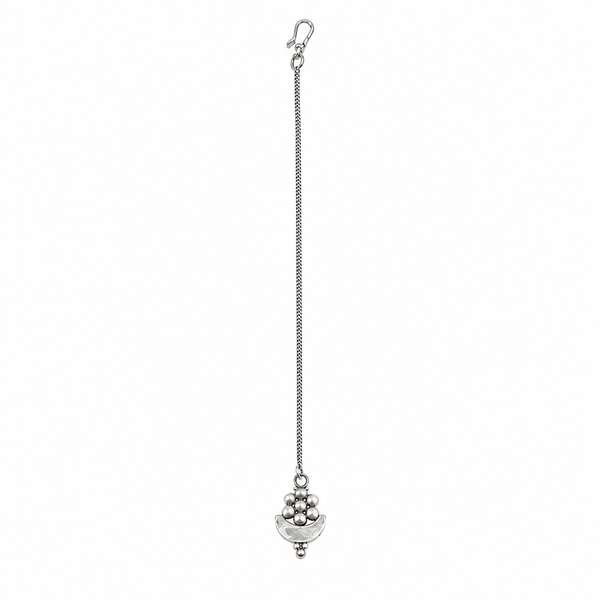 Silver Kudi & Chandrakor Motif Maang Tika