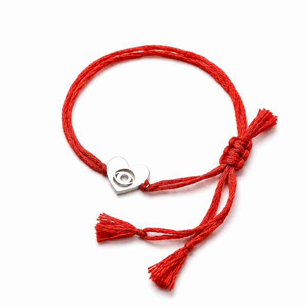 Silver Laser Cut Evil Eye Heart Rakhi