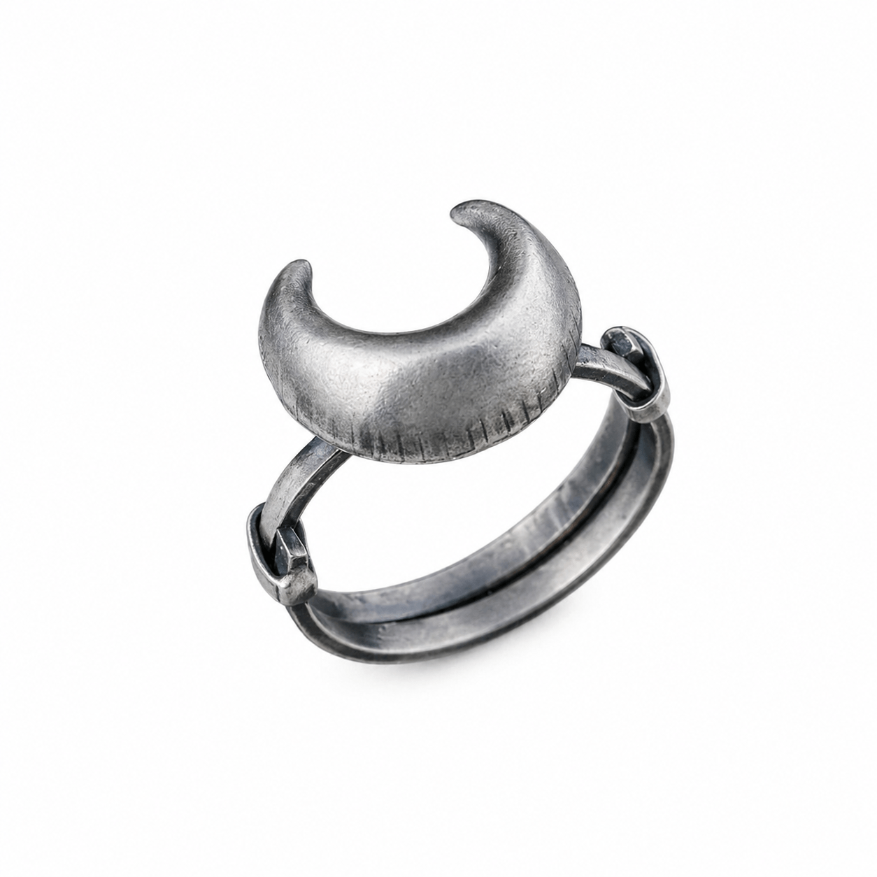 Silver Moon Ring with crescent moon design for jewelry