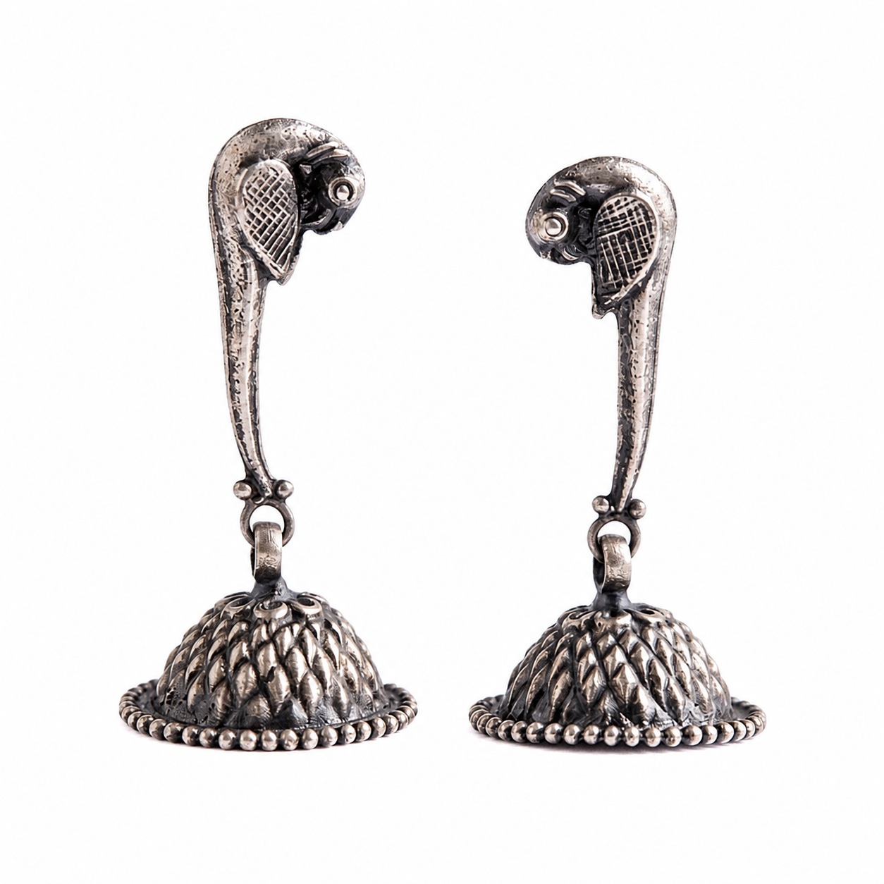 Silver Parrot Jhumki
