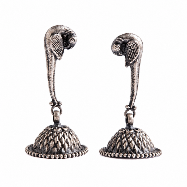 Silver Parrot Jhumki