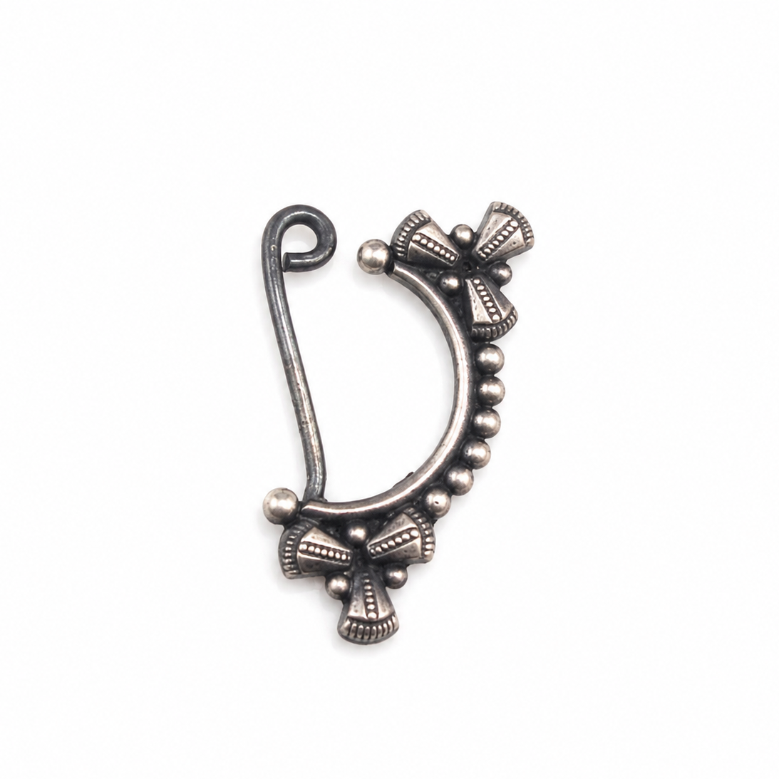 Silver Pinwheel Nath (Left, Clip on)