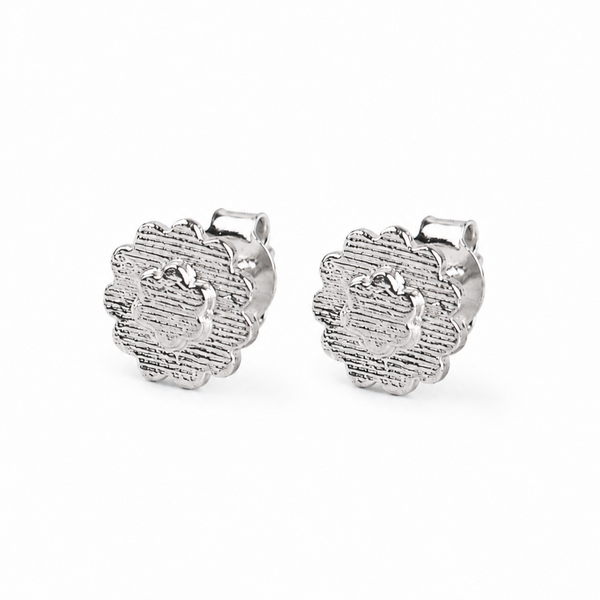 Silver Saaj Motif Earring Small : ताईत (Taait)